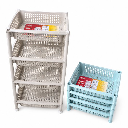 Storage Shelves - 4 Tiers, Square, Two Colors