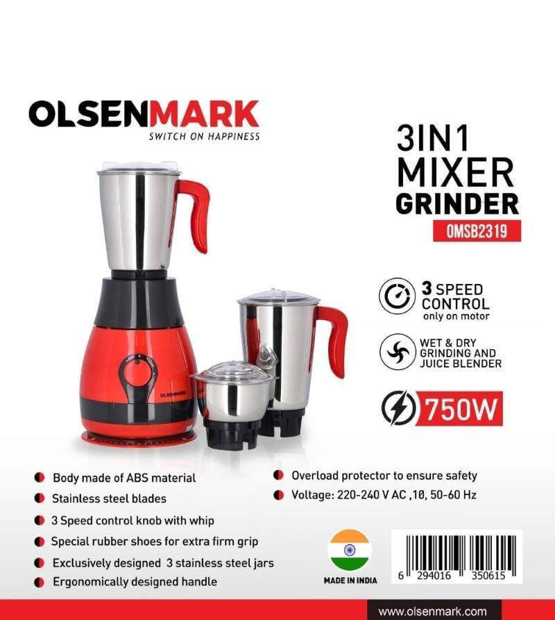 OLSENMARK 3 in 1 Mixer Grinder